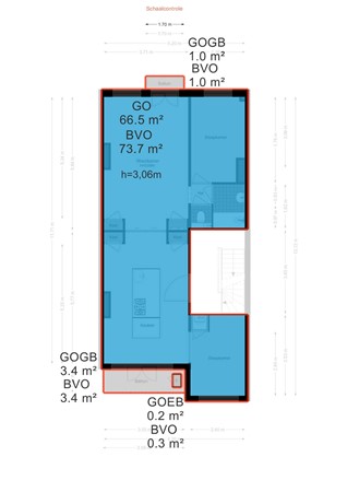 Floor plan - Lomanstraat 27-2, 1075 PT Amsterdam 
